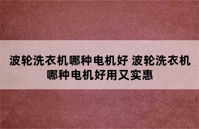 波轮洗衣机哪种电机好 波轮洗衣机哪种电机好用又实惠